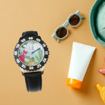 Boys Cute Dinosaur Kids Name Watch<br><div class="desc">Custom name dinosaur kids watch for your kids. This cute dinosaur design features cute colourful dinosaurs with your kids name. Perfect gift for your son on his birthday. Personalise it by adding your kids name.</div>