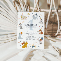 Boys Cute Dog Let's Pawty 1st Birthday