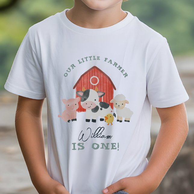 Boys Cute Farm Animal Kids Birthday Baby T-Shirt (Creator Uploaded)