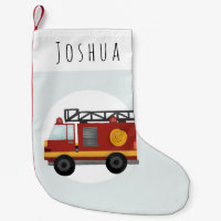Boys Cute Firefighter Fire Engine Truck Kids Blue
