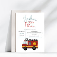 Boys Cute Fireman Fire Engine Toddler Birthday