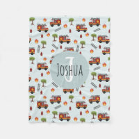 Boys Cute Fireman Fire Engine Truck Pattern