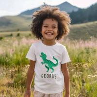 Boys Cute Green Dinosaur T-Rex Kids