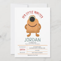 Boys Cute Monster Kids Fourth Birthday