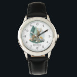 Boys Cute Rustic Woodland Forest Animals Watch<br><div class="desc">This cute and rustic kids watch features an adorable woodland animal illustration,  with a deer,  hedgehog,  badger,  mushroom,  and greenery,  and space to add your boy or girl's name in simple typography. The perfect gender-neutral design for any animal lover!</div>