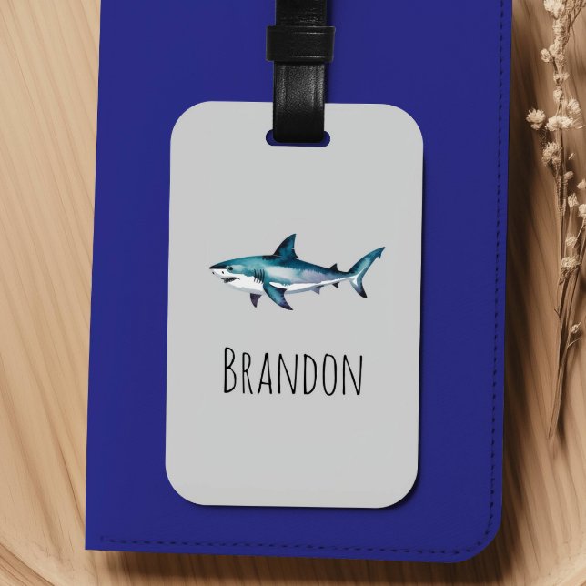 Boys Cute Shark Kids Luggage Tag (Creator Uploaded)