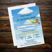Boys Cute Travel Aeroplane Kids Birthday Custom