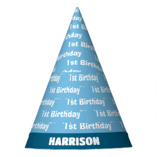 Boys Cute Travel Aeroplane Kids Birthday Custom Party Hat