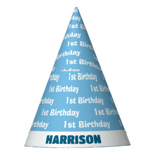 Boys Cute Travel Aeroplane Kids Birthday Custom Party Hat