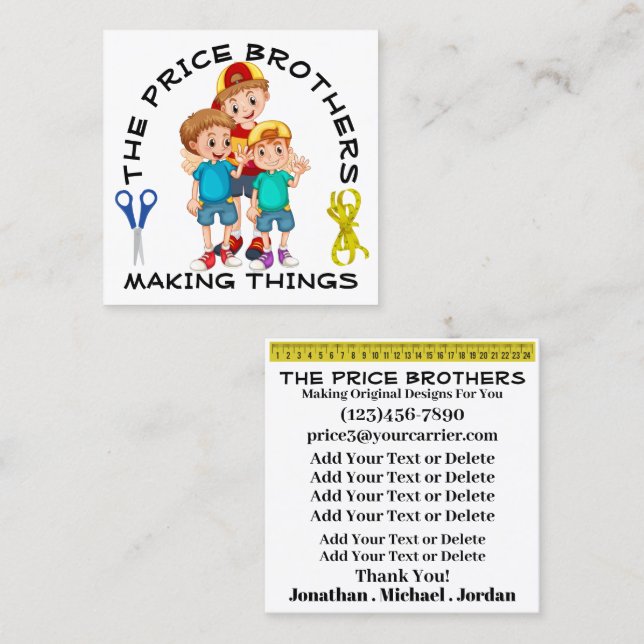Boys Designers Business Card (Front/Back)