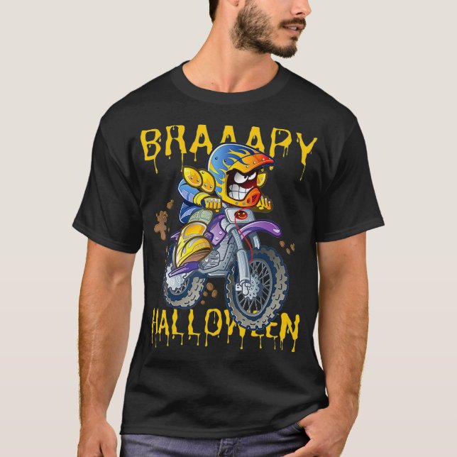 Boys Dirt Bike Halloween Costume Dirt Biking Graph T-Shirt (Front)