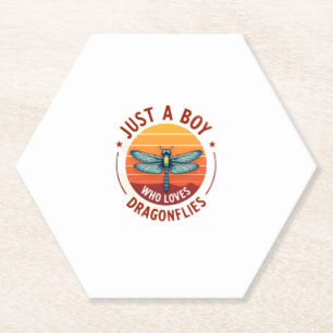 Boys Dragonfly (2) Paper Coaster