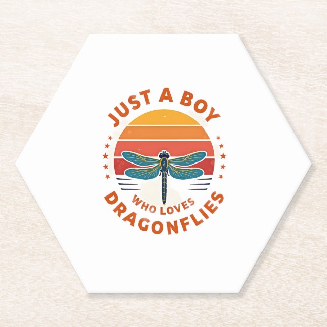 Boys Dragonfly Paper Coaster (Front)