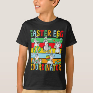Boys Easter Egg Coordinator Bunny Hunting Egg Kids T-Shirt