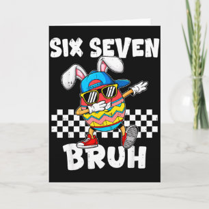 Boys Easter Funny Dabbing Bunny Bruh Six Seven 67  Card