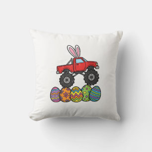 Boys Easter Monster Truck Happy Easter Day Eggs To Cushion