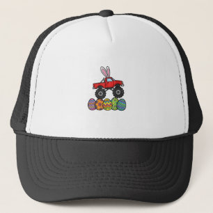 Boys Easter Monster Truck Happy Easter Day Eggs To Trucker Hat