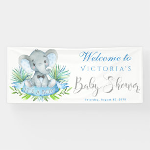 Boys Elephant Baby Shower Banners