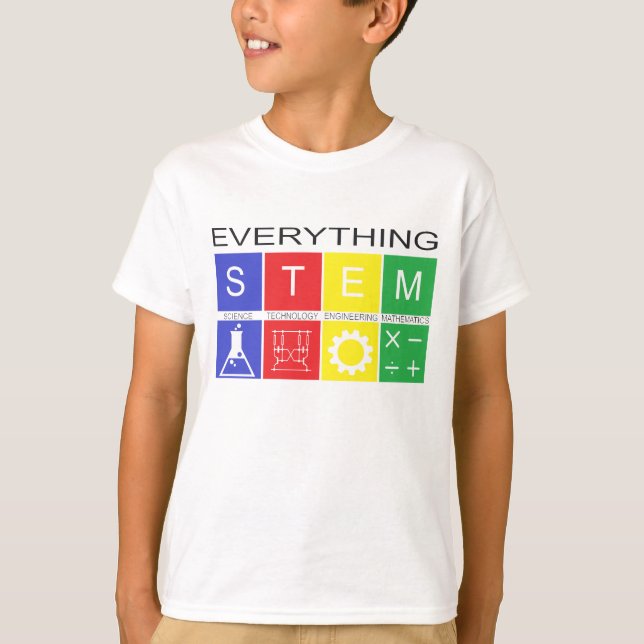 Boys Everything STEM T-Shirt with Black Text (Front)