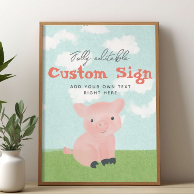 Boys Farm Animal Watercolor Custom Sign (Creator Uploaded)