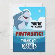 Boy's Fintastic Thank You Flat Card