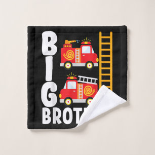 Boy's Fire Truck Fire Theme Big Brother Fire Engin Wash Cloth