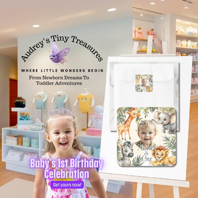 Boy's First Birthday - Jungle Safari Stickers (Creator Uploaded)