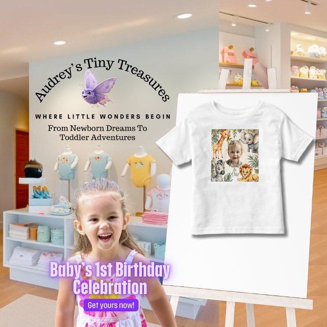 Boy's First Birthday - Jungle Safari T-Shirt (Creator Uploaded)