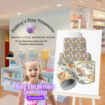 Boy's First Birthday-Jungle Safari Wrapping Paper