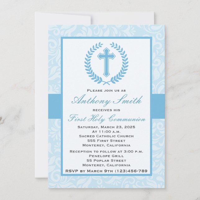 Boy's First Comunion Invitation (Front)