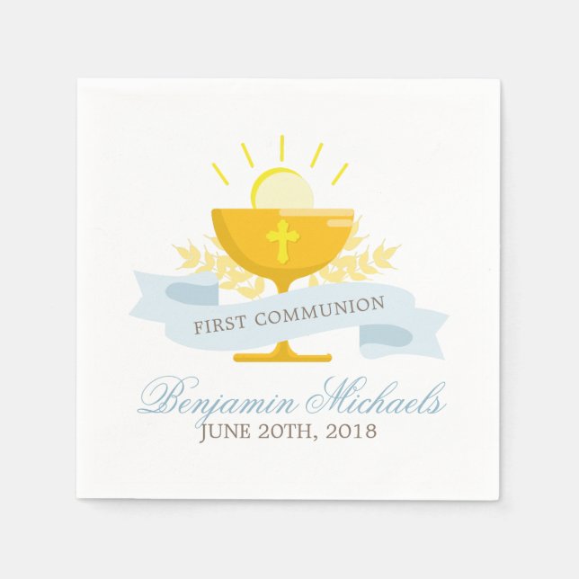 Boys First Holy Communion Napkin (Front)