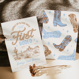 Boy's First Rodeo Birthday Invitation