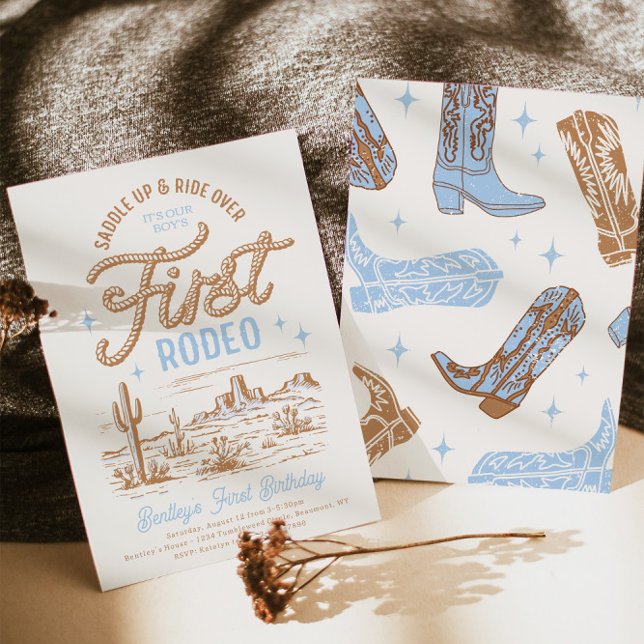 Boy's First Rodeo Birthday Invitation (Creator Uploaded)