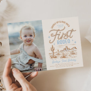 Boy's First Rodeo Birthday Invitation