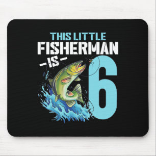 Boys Fishing Birthday Shirt 6 Year Old Boy Fisherm Mouse Pad