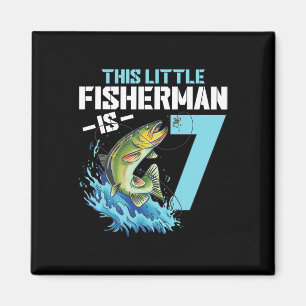 Boys Fishing Birthday Shirt 7 Year Old Boy Fisherm Magnet