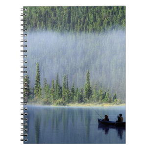 Boys fishing on Waterfowl Lake, Banff National Spiral Notebook
