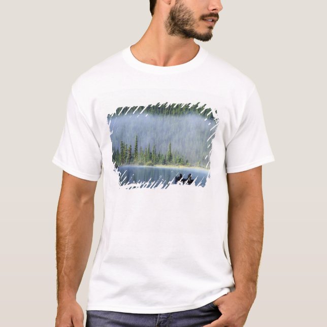 Boys fishing on Waterfowl Lake, Banff National T-Shirt (Front)