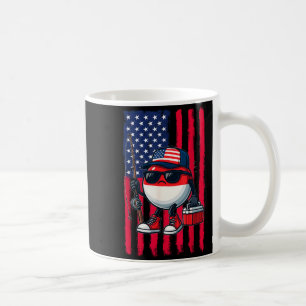 Boys Fishing Rod American Flag Patriotic Fishing F Coffee Mug