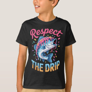Boys Fishing Shirt Respect The Drip Drippy Birthda