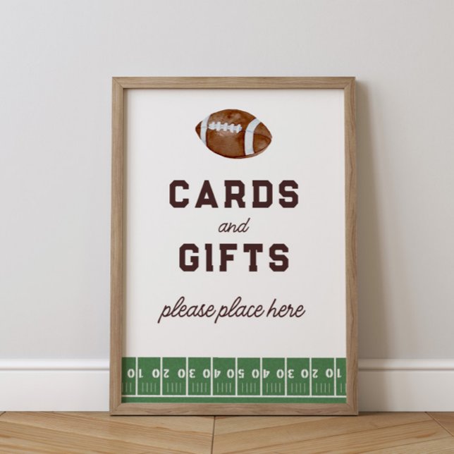 Boy's Football 1st Birthday Cards + Gifts Sign (Creator Uploaded)
