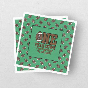Boys Football First Year Down 1st Birthday Party Napkin