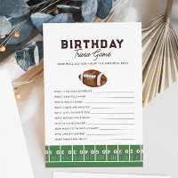 Boy's Football First Year Down 1st Birthday Trivia
