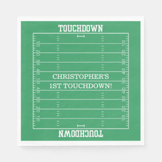 Boys Football Green Sports Birthday Napkin