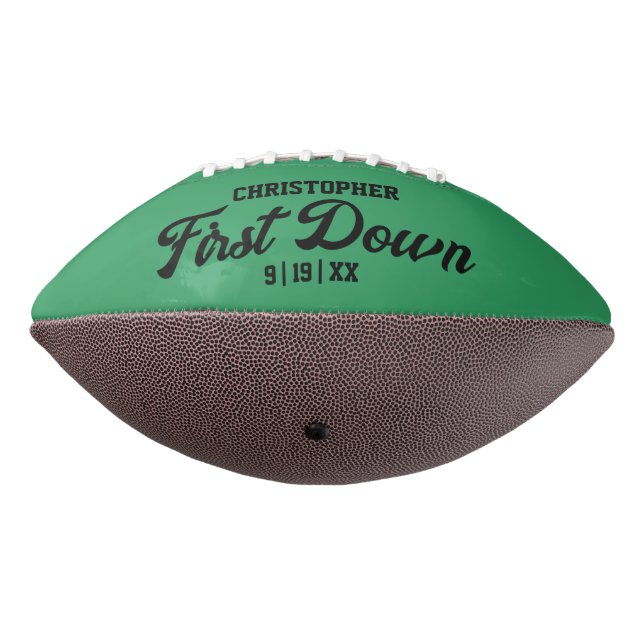 Boys Football Green Sports First Birthday Football (Rotated 270)