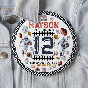 Boys Football Sports Birthday Party 6 Cm Round Badge