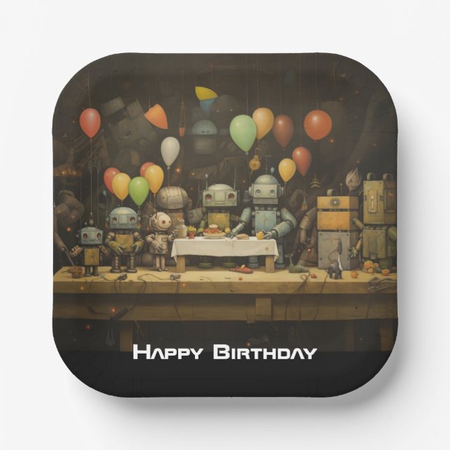 Boy's Fun Birthday Party Paper Plates #2 (Front)