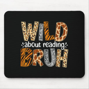 Boys funny wild animal about reading bruh book mouse pad
