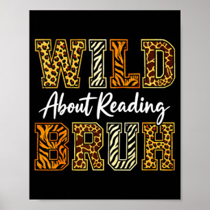 Boys funny wild animal about reading bruh book poster
