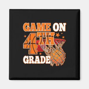 Boys Game On 4th Grade Basketball Back To School T Magnet